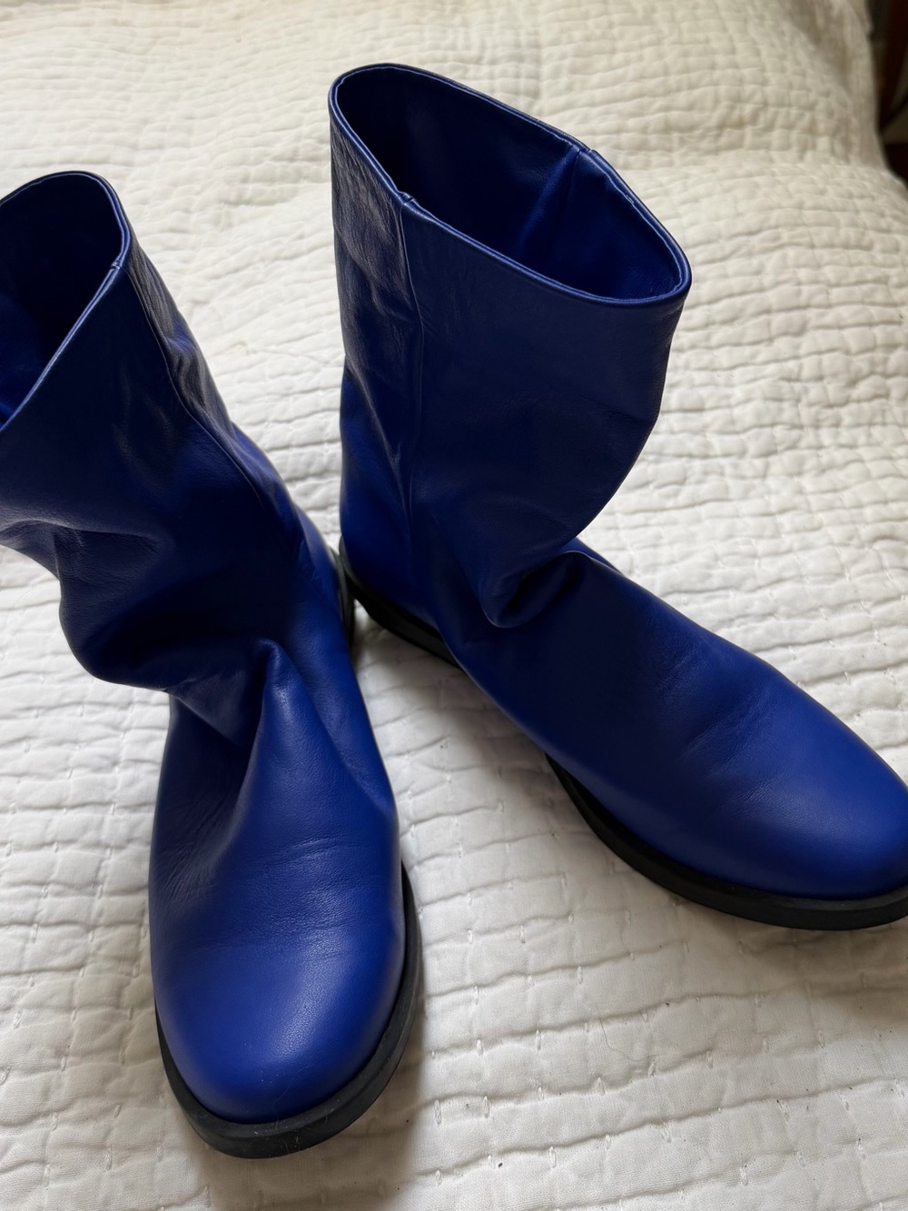 Arche Electric Blue Leather Ankle Boots
